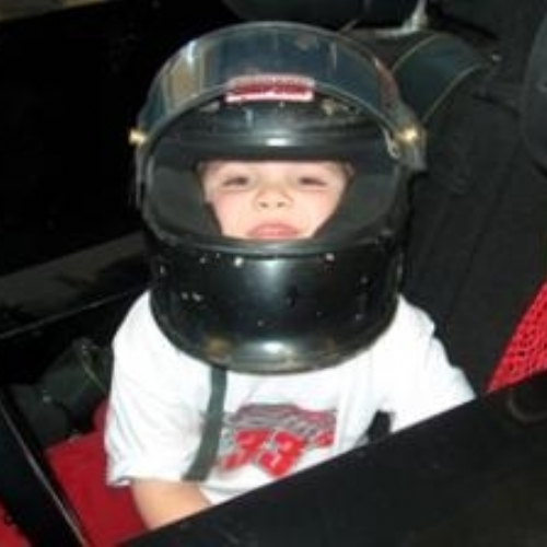 Logan Rozenboom trying on the helmet!!!
